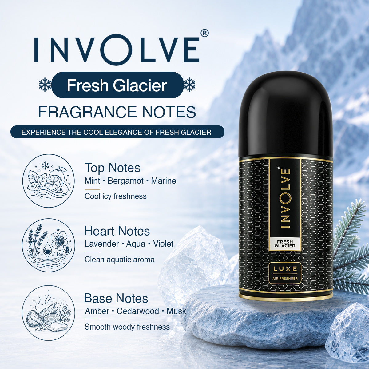Involve Luxe Fresh Glacier – Automatic Room Air Freshener Refill (225ml)