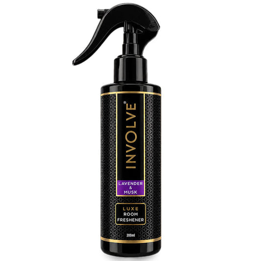 Involve Luxe Lavender & Musk Air Freshener Spray (200ml) | Long Lasting Room Freshener Fresh Fragrance for Home & Office