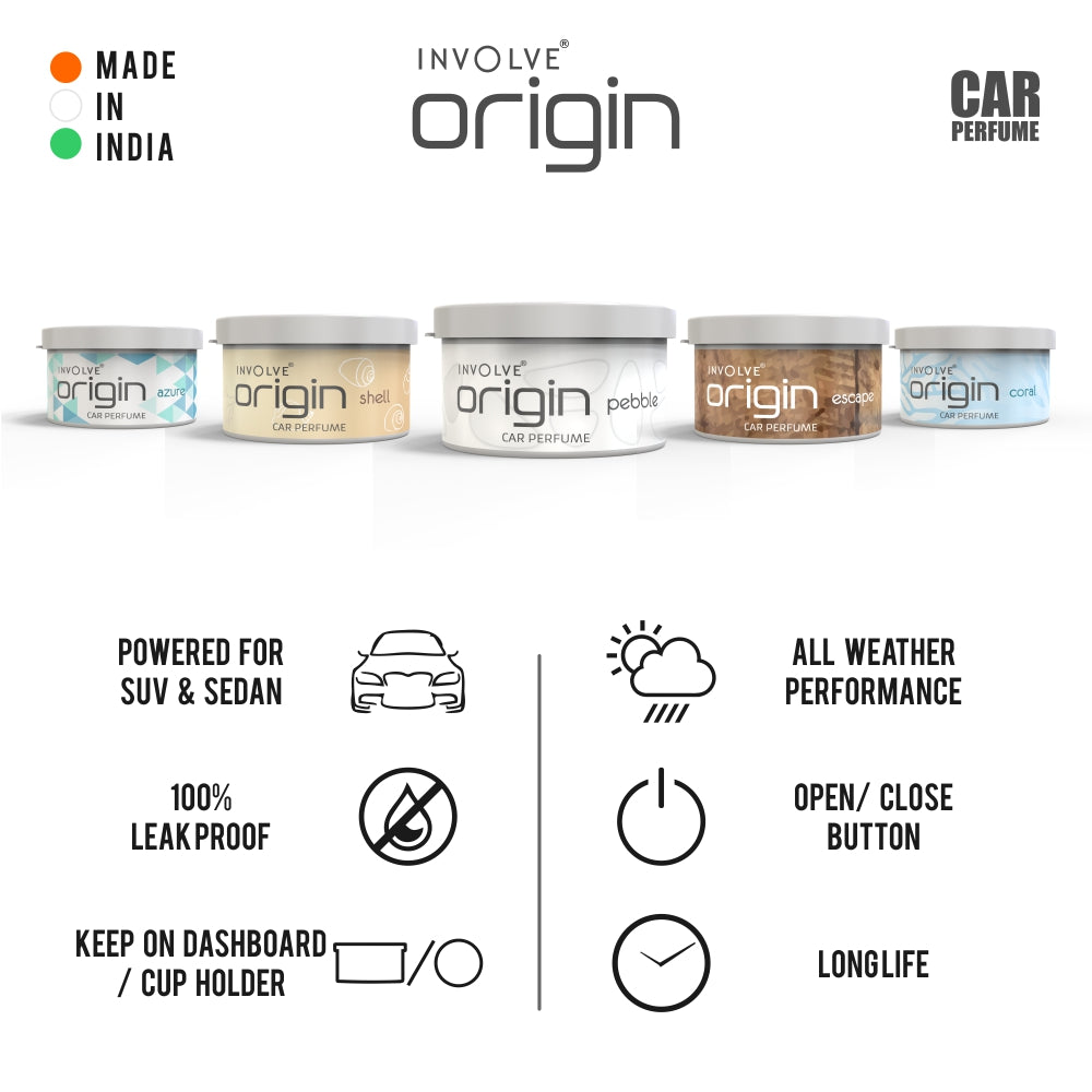 Involve Origin Aurum - Spill Proof Car Air Freshener Perfume (Pack of 2)