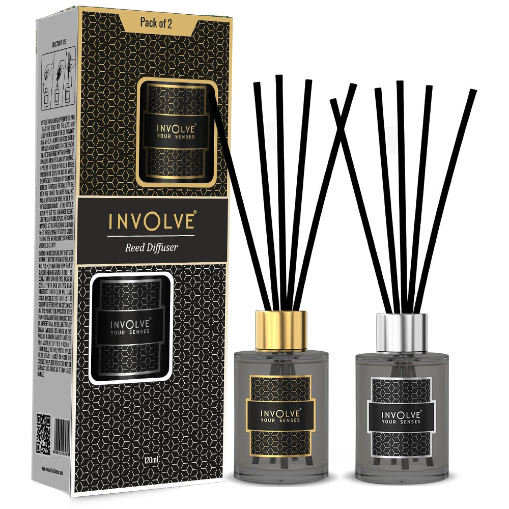 Involve Elegance Golden Glory and Silver Shine Reed Diffuser Set (120ml)