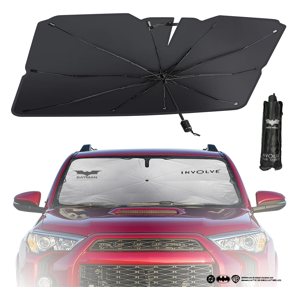 Car Dashboard Sunshade Umbrella for Front Window: Batman Official DC Merchandise
