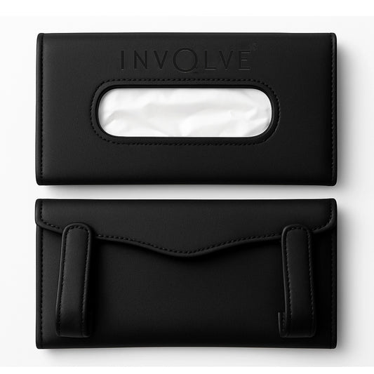 Involve Car Visor Leather Tissue Holder - Black