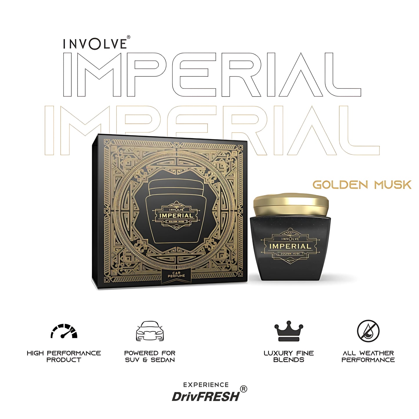Involve® Imperial : Golden Musk | Luxurious Car Perfume (60 g)