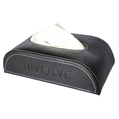 Involve® Luxury Art Leather Tissue Box : Midnight Black