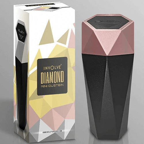 Involve Diamond Shape Car Dustbin/ Trash Can (Rosegold)
