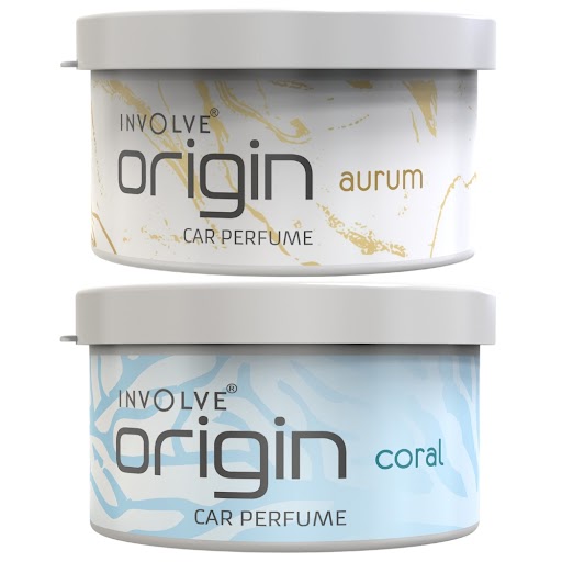 Involve Origin Aurum & Coral - Spill Proof Car Air Freshener Perfume (Pack of 2) (80g)