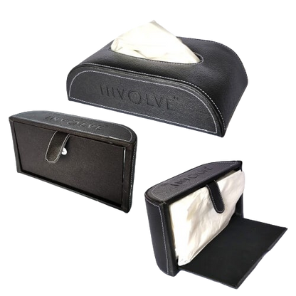 Involve® Luxury Art Leather Tissue Box : Midnight Black