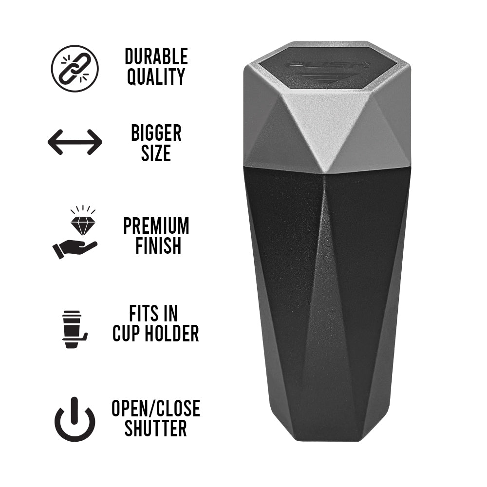 Involve Diamond Shape Car Dustbin/Trash Can- (Silver)
