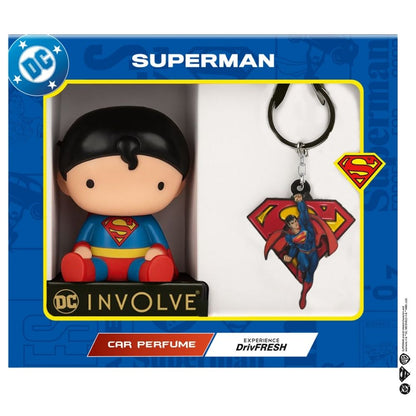 Superman Character Dashboard Car Perfume with Keychain - DC Official Merchandise from Warner Bros