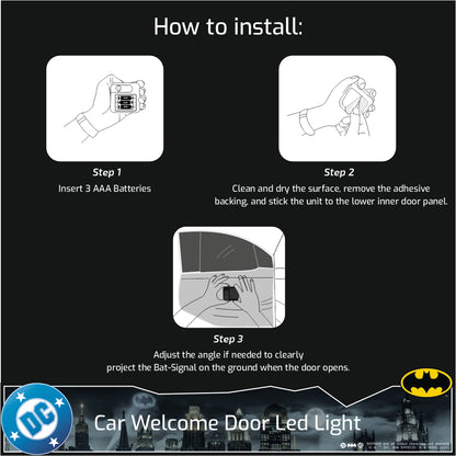 Batman Car Door Light from Warner Bros (Pack of 2)- OFFICIAL DC MERCHANDISE