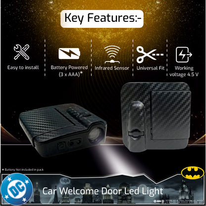 Batman Car Door Light from Warner Bros (Pack of 2)- OFFICIAL DC MERCHANDISE