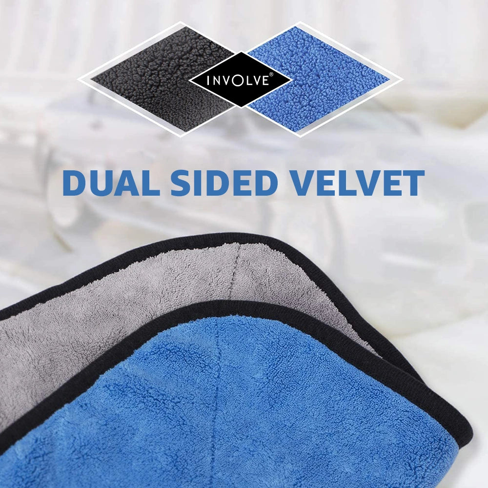 Involve Microfiber Cloth for Car - 600 GSM Super Absorbent Towel | Blue Colour
