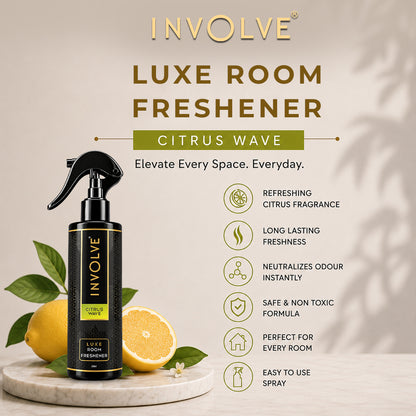 Involve Luxe Citrus Wave Room Freshener 200ml | Long Lasting Room Freshener Fresh Fragrance for Home & Office