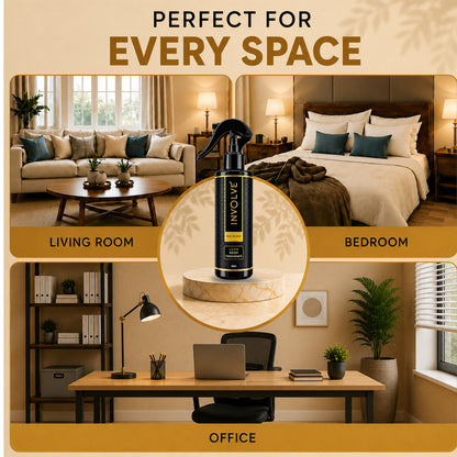 Involve Luxe Gold 24K Room Freshener 200ml | Long Lasting Room Freshener Fresh Fragrance for Home & Office