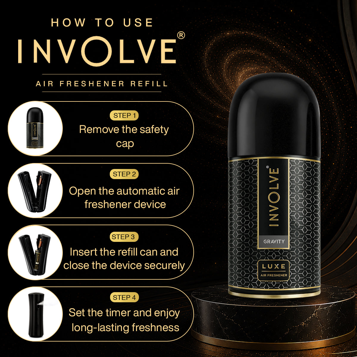 Involve Luxe Gravity – Automatic Room Air Freshener Refill (225ml)