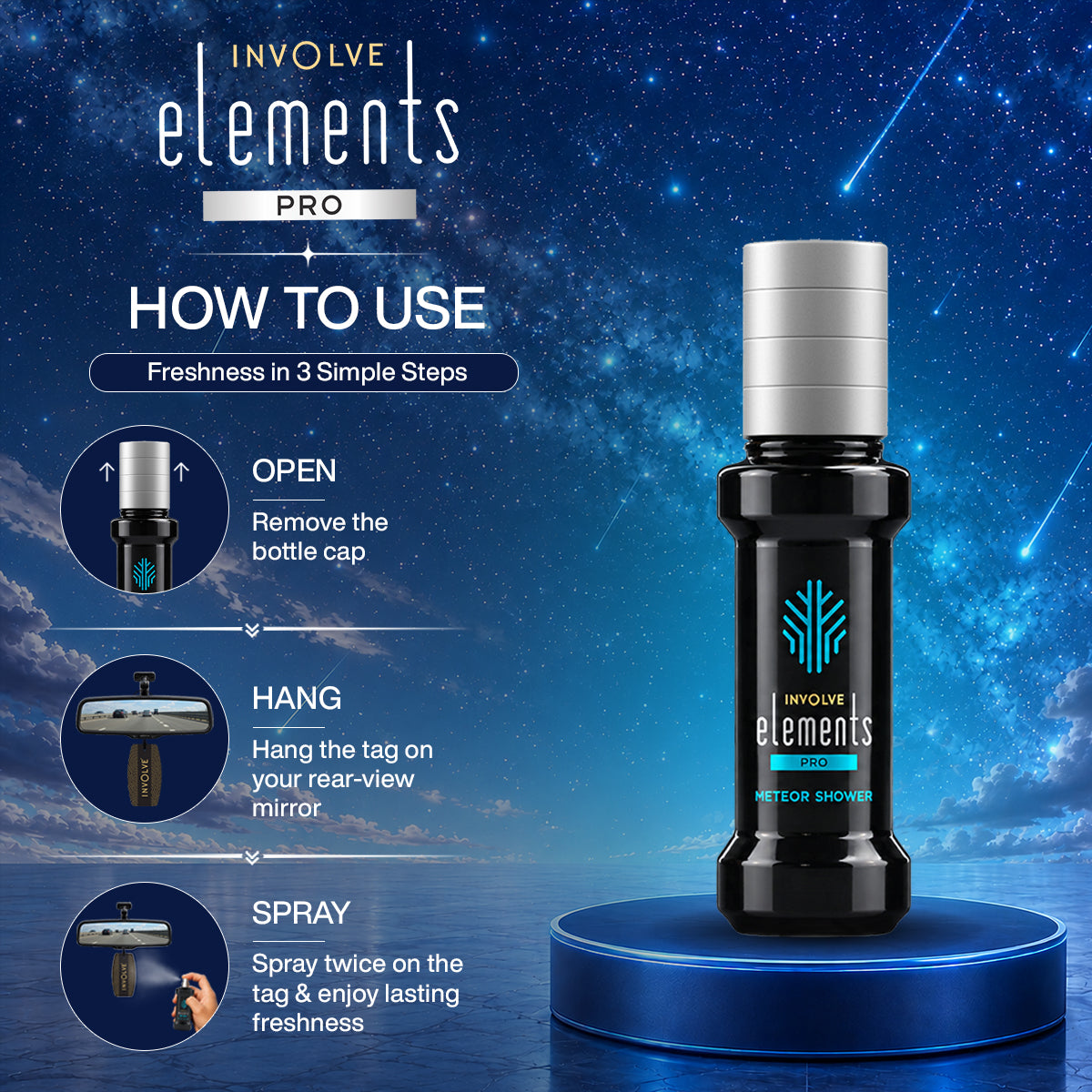 Involve Elements Pro- Meteor Shower Luxury Spray Car Air Perfume (30ml)