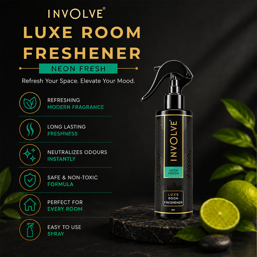 Involve Luxe Neon Fresh Room Freshener 200ml | Long Lasting Room Freshener Fresh Fragrance for Home & Office