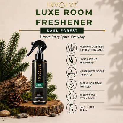 Involve Luxe Dark Forest Room Freshener 200ml | Long Lasting Room Freshener Fresh Fragrance for Home & Office