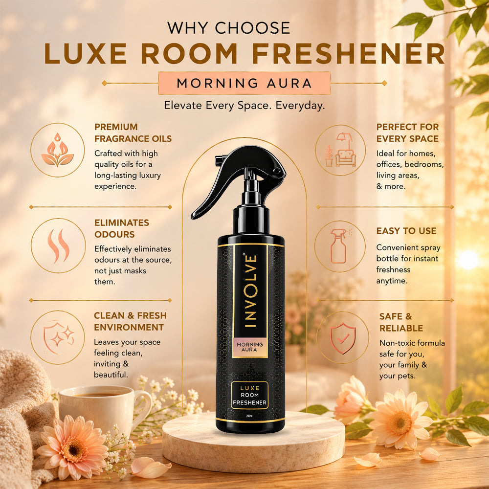 Involve Luxe Morning Aura Room Freshener 200ml | Long Lasting Room Freshener Fresh Fragrance for Home & Office