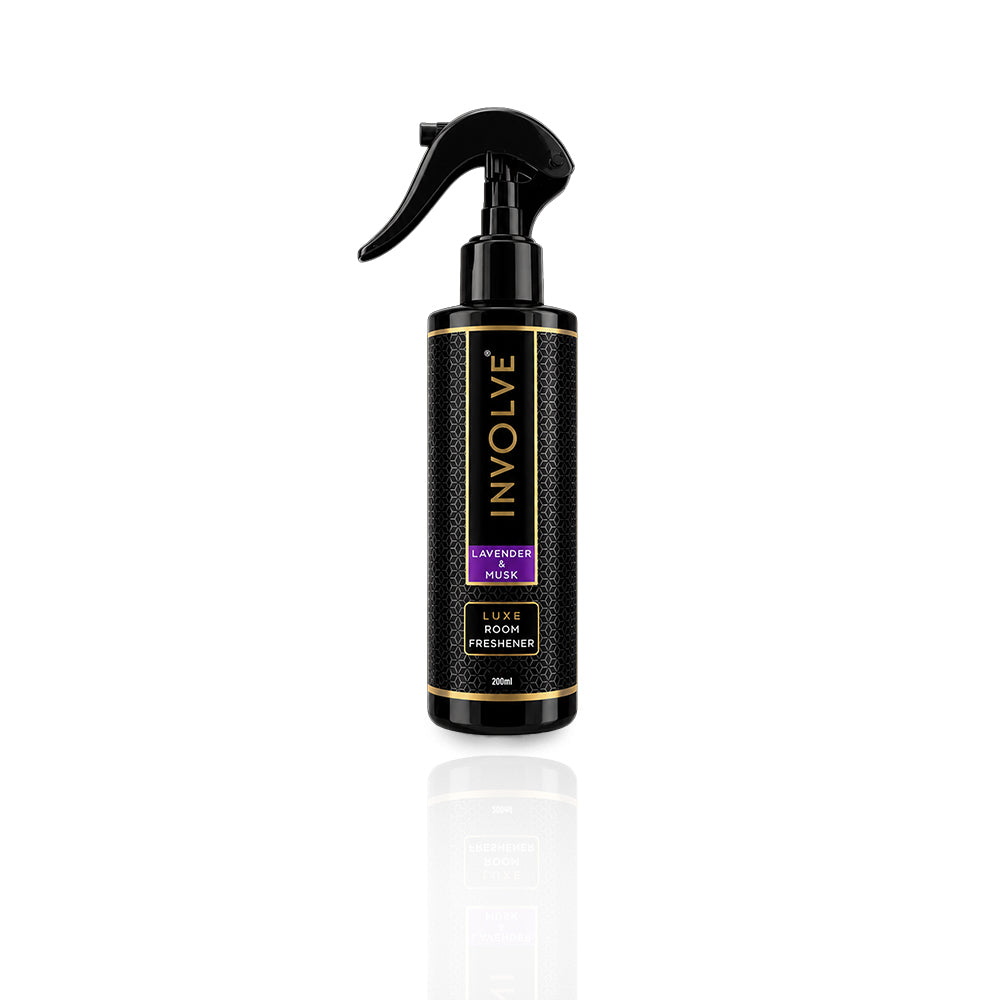Involve Luxe Lavender Musk Air Freshener Spray (200ml) | Long Lasting Room Freshener Fresh Fragrance for Home & Office