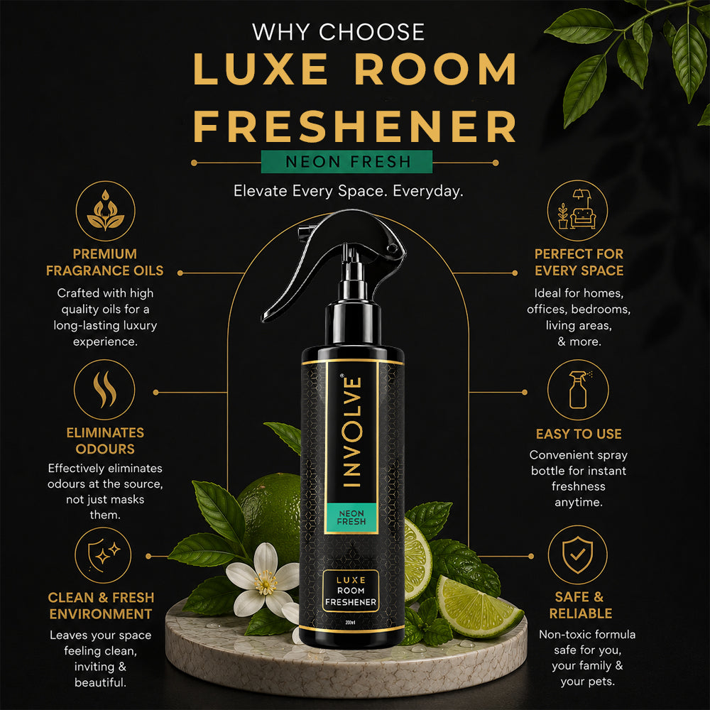 Involve Luxe Neon Fresh Room Freshener 200ml | Long Lasting Room Freshener Fresh Fragrance for Home & Office