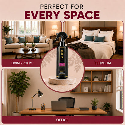 Involve Luxe Rose Oudh Room Freshener 200ml | Long Lasting Room Freshener Fresh Fragrance for Home & Office