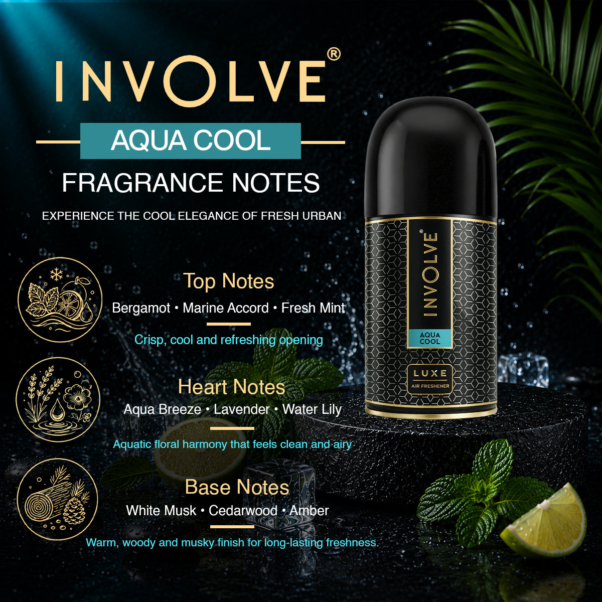 Involve Luxe Aqua Cool – Automatic Room Air Freshener Refill (225ml)