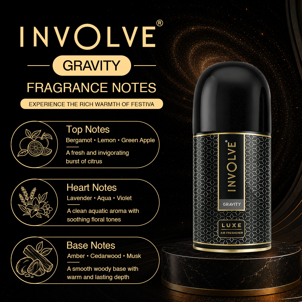 Involve Luxe Gravity – Automatic Room Air Freshener Refill (225ml)