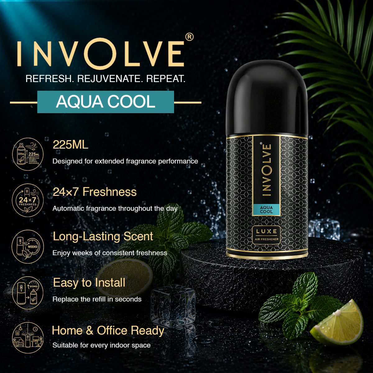 Involve Luxe Aqua Cool – Automatic Room Air Freshener Refill (225ml)