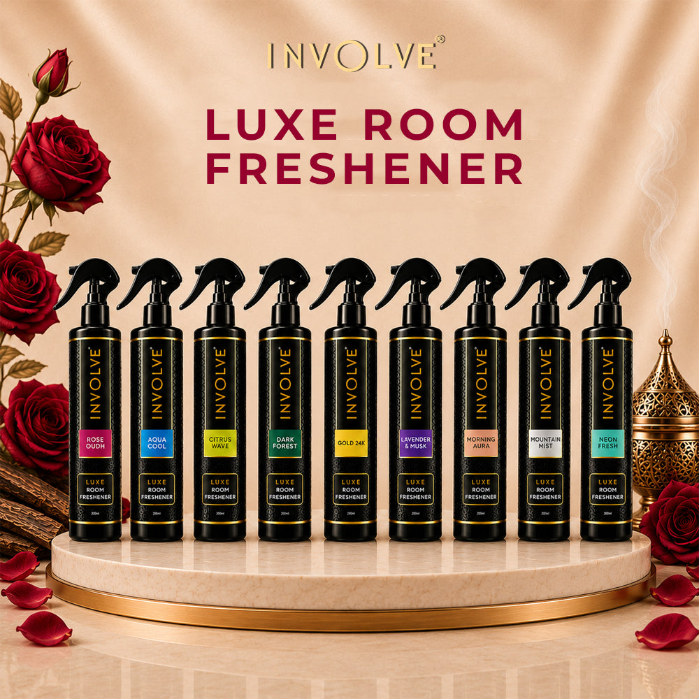 Involve Luxe Rose Oudh Room Freshener 200ml | Long Lasting Room Freshener Fresh Fragrance for Home & Office
