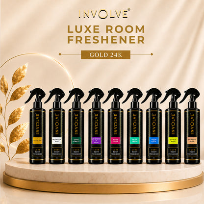 Involve Luxe Gold 24K Room Freshener 200ml | Long Lasting Room Freshener Fresh Fragrance for Home & Office
