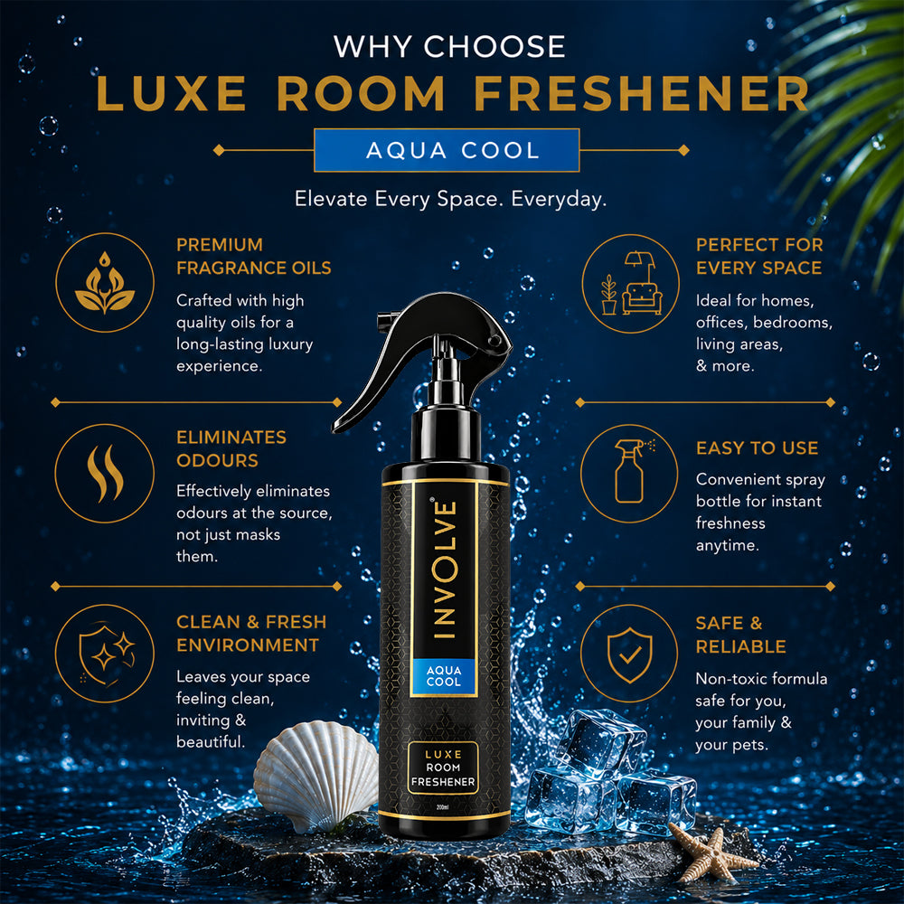 Involve Luxe Aqua Cool Room Freshener 200ml | Long Lasting Room Freshener Fresh Fragrance for Home & Office