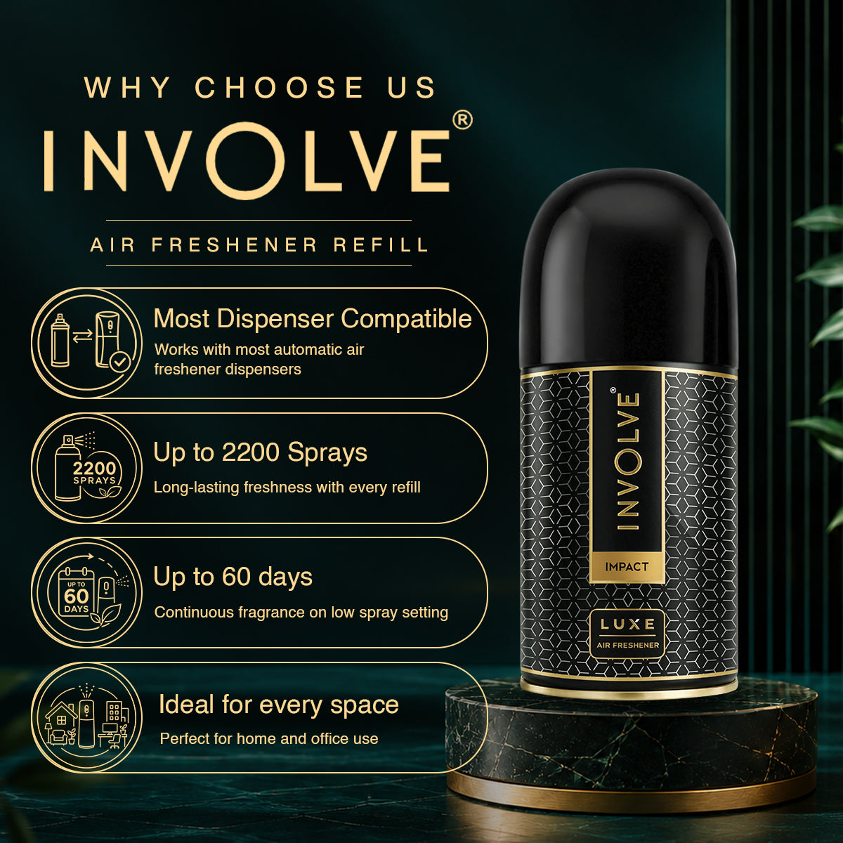 Involve Luxe Impact – Automatic Room Air Freshener Refill (225ml)