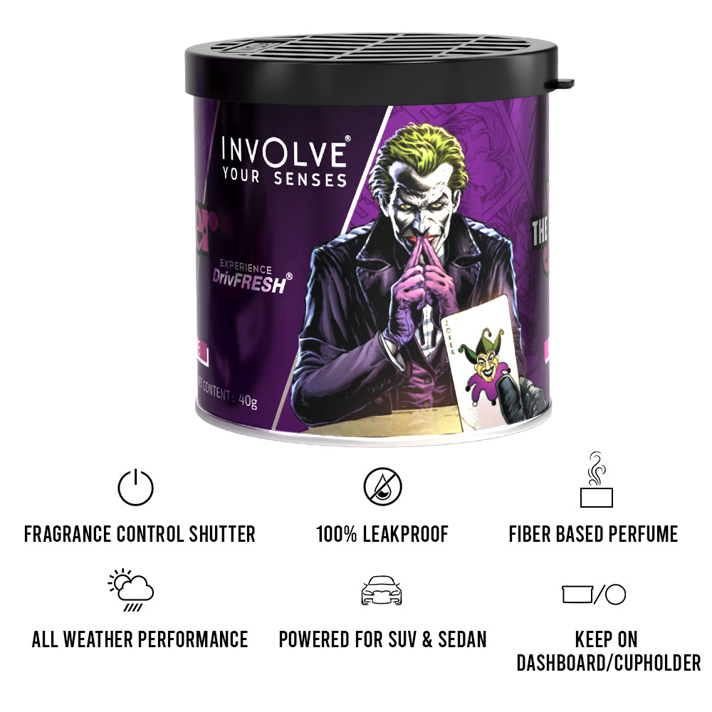 Fresh Car Perfume - The Joker Fiber Tin Can: OFFICIAL DC MERCHANDISE (40 g)