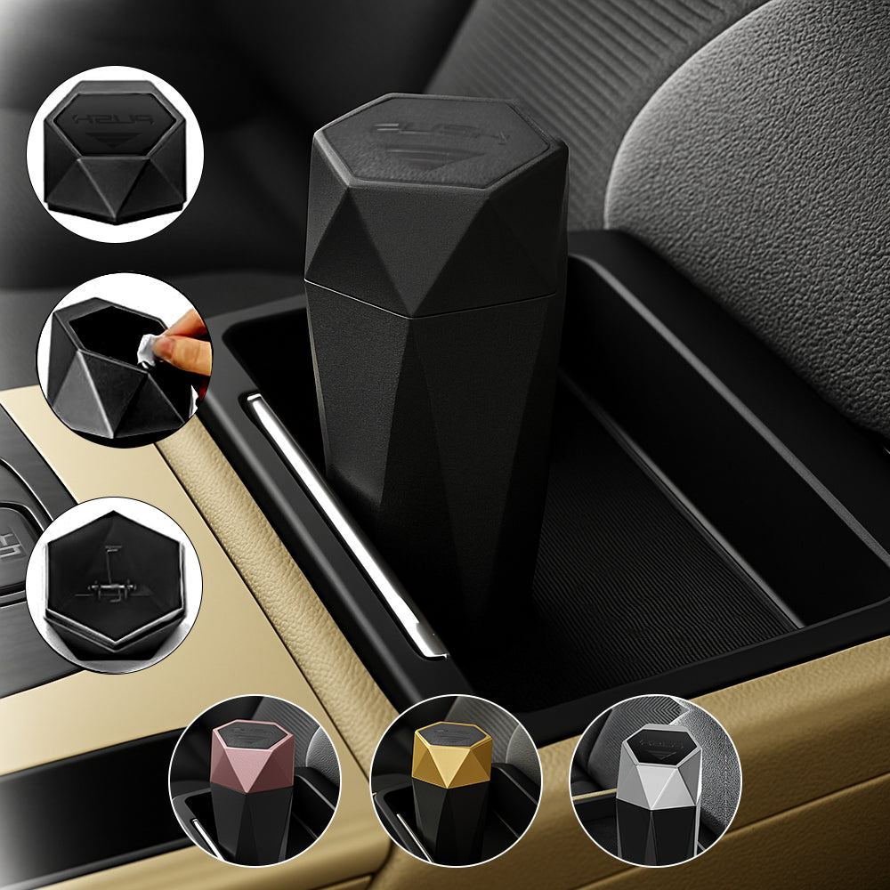 Involve Diamond Shape Car Dustbin/ Trash Can/ Trashbin(Black)
