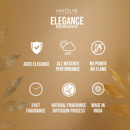 Involve Elegance Golden Glory and  Silver Shine Reed Diffuser Set (120ml)