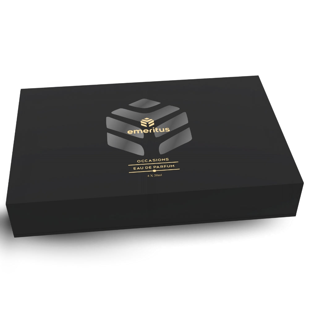 Emeritus® Occasions Pack of 4 | Premium Body Perfume Collection for Men | Urban Oudh, Night Groove, Blue Tornado & Magnum Opus | Long-Lasting 20ml Perfumes