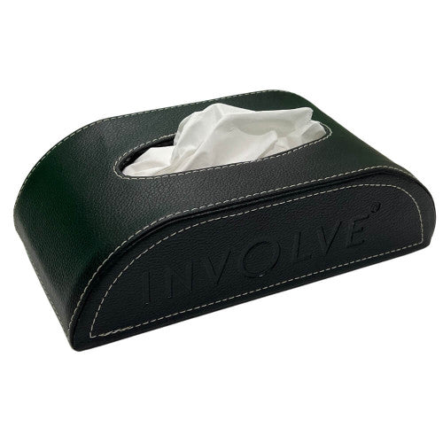 Involve Leather Tissue Box Black