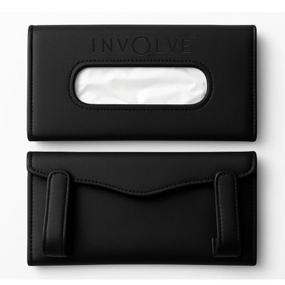 Involve Car Visor Leather Tissue Holder - Black -car-interior