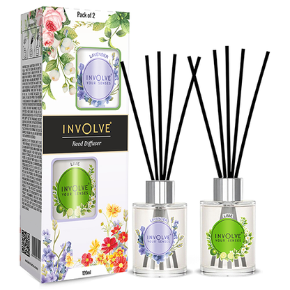 Involve Pura Reed Diffuser Set- Lavender & Lime - Pack of 2