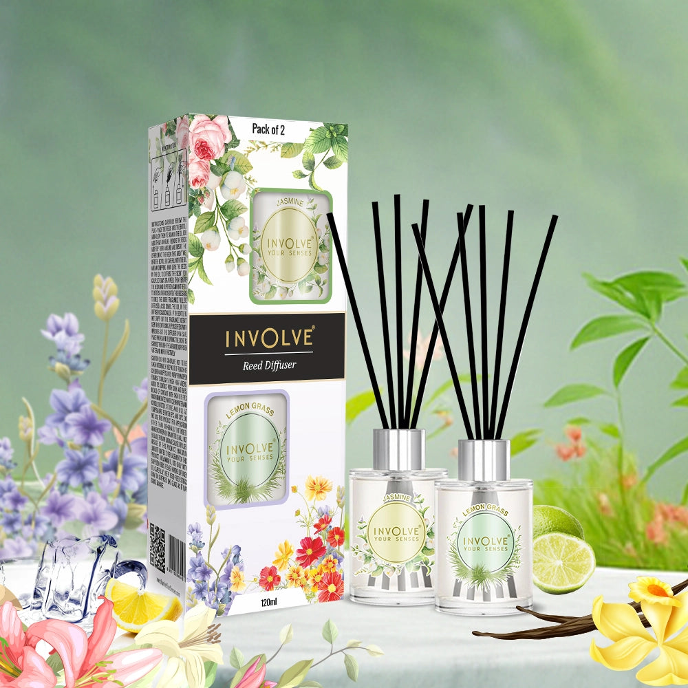 Involve Pura Reed Diffuser Set- Lemongrass & Jasmine (120 ml)