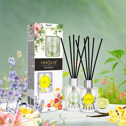 Involve Pura Reed Diffuser Set- Lemongrass & Lemon Ice (120 ml)