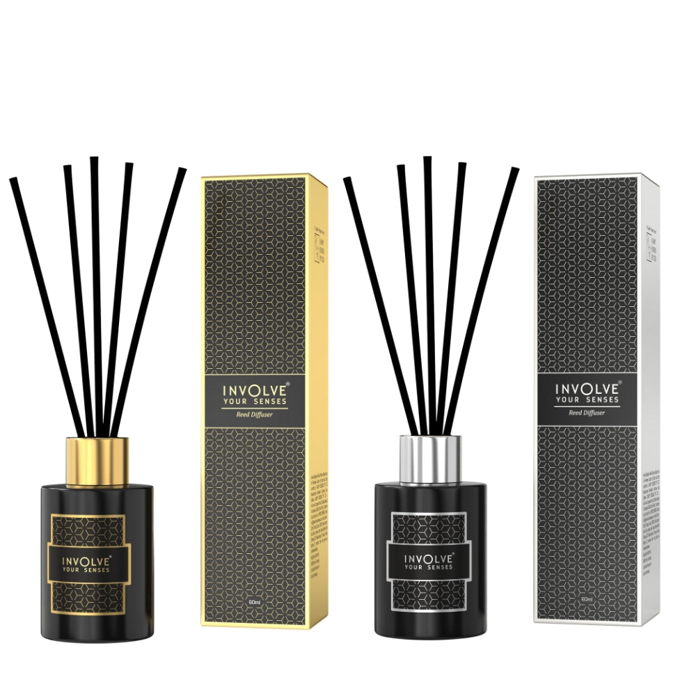 Involve Elegance Golden Glory and  Silver Shine Reed Diffuser Set