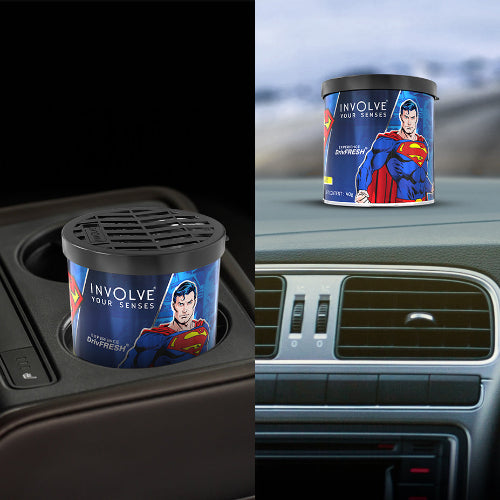 Superman Car Fragrance: Fiber Tin Can _dashboard and  holder placement