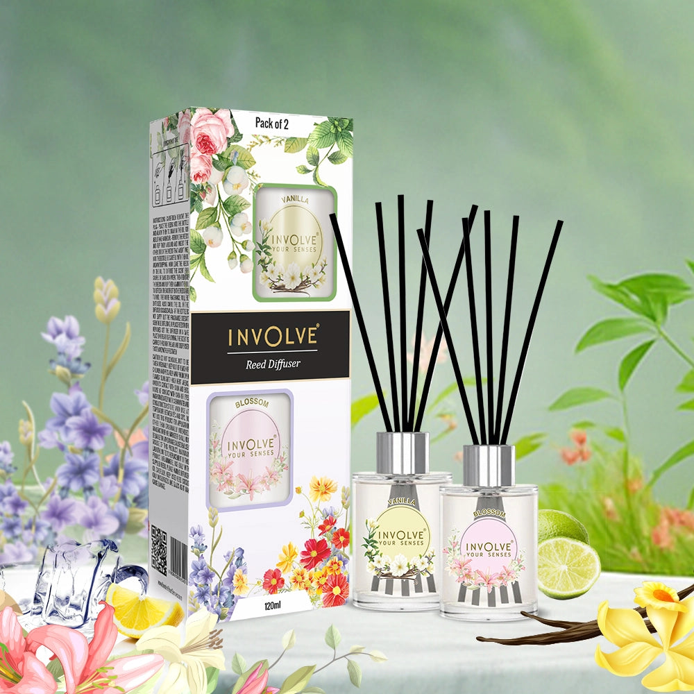 Involve Pura Reed Diffuser Set- Vanilla & Blossom  (120 ml)