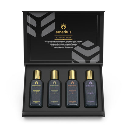 Emeritus® Impress Pack of 4 | Premium Body Perfume Collection for Men | Graffiti, Impact, Crux & Mirage | Long-Lasting 20ml Perfumes