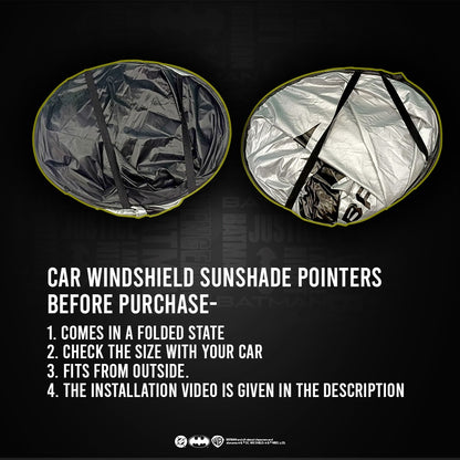 Car Windshield Sunshade with Folding for Front Window (Fits from Outside): Batman Official DC Merchandise