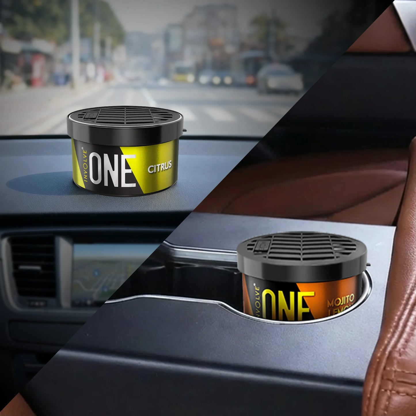Involve One Citrus & One Mojito Lemon Fragrance Organic Car Perfume Combo