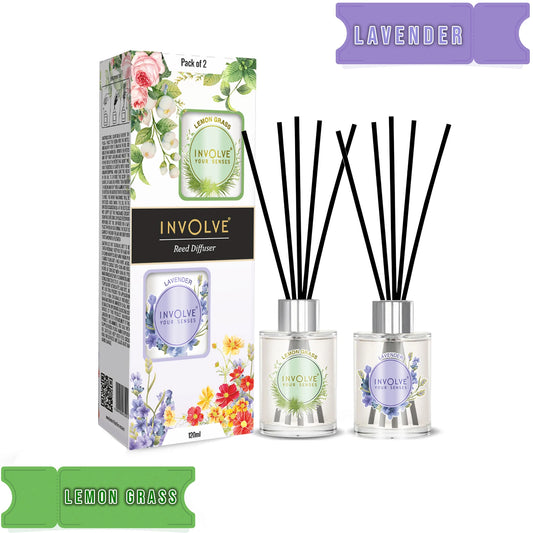 Involve Pura Reed Diffuser Set- Lemongrass & Lavender (120 ml)