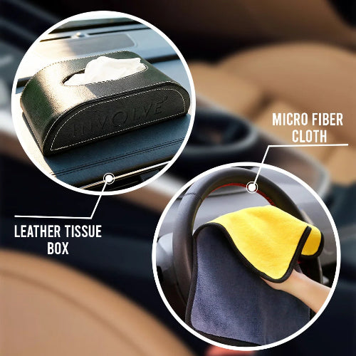 microfiber cloth & leather tissue box _involve _accessories